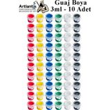 Artlantis Guaj Boya 3 ml 6 Renk 10 Paket Mini Küçük Guaj Boya Etkinlik Boyama Boyası Su Bazlı Resim Okul Öncesi Kreş Ana Sınıfı