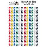 Artlantis Guaj Boya 3 Ml 6 Renk 30 Paket Mini Küçük Guaj Boya Etkinlik Boyama Boyası Su Bazlı Resim Okul Öncesi Kreş Ana Sınıfı Çok Renkli
