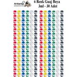 Artlantis Guaj Boya 3 ml 6 Renk 30 Paket Mini Küçük Guaj Boya Etkinlik Boyama Boyası Su Bazlı Resim Okul Öncesi Kreş Ana Sınıfı