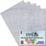 Artlantis Gümüş Gri Simli Karton 50X70 5 Adet Artlantis Simli Karton Gri Gümüş 5 Adet 50*70 - standart