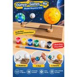 Artlantis Güneş Dünya Ay Maketi 1 Paket Dünya Güneş Ay Modeli Set Deney Seti Strafor Toplu 6 Renk Boya Fırça Fen Bilimleri Okul - Beyaz - Standart