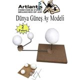 Artlantis Güneş Dünya Ay Modeli 2 Paket Gezegen Maketi Deney Seti Güneş Sistemi Modeli Okul Ders Deney Seti Kendin Yap - Beyaz - Standart