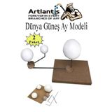 Artlantis Güneş Dünya Ay Modeli 2 Paket Gezegen Maketi Deney Seti Güneş Sistemi Modeli Okul Ders Deney Seti Kendin Yap