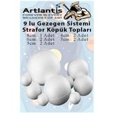 Artlantis Güneş Sistemi Maketi İçin 9 lu Boyanabilir Strafor Top Seti Gezegenler Modeli Deney Okul Seti Köpük