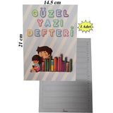 Artlantis Güzel Yazı Defteri Küçük Boy 14,5X21 cm 24 Yaprak 1 Adet Klavuzlu Standart Çizgili Yazı Defteri Dik Temel Harflerle 1. Sınıf - Karışık-Çok Renkli - 14,5x21cm