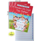 Artlantis Güzel Yazı Defteri Orta Boy Dik Çizgili 16 5 x 2 x 3 Adet Standart Dik Çizgili Yazı Defteri Dik Temel Harflerle 1 Sınıf - Renkli - 16x24cm