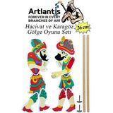 Artlantis Hacivat ve Karagöz Gölge Oyun Seti 26 cm Renkli Sert Karton Materyal ile Eğlenceli Oyun