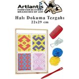 Artlantis Halı Dokuma Tezgahı 1 Paket Hobi Okul Elişi Çocuk Halı Dokuma Tezgah Seti 22X29 cm - Çok Renkli