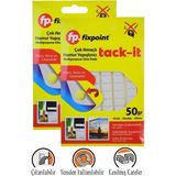 Artlantis Hamur Yapıştırıcı Tack-It 50GR 2 Paket Fixpoint 65 Parça Macun Sakız Yapıştırıcı Takıt Çerçeve Afiş Duvar Iz Bırakmaz - Beyaz - 8x11 cm - Standart