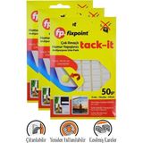 Artlantis Hamur Yapıştırıcı Tack-It 50GR 3 Paket Fixpoint 65 Parça Macun Sakız Yapıştırıcı Takıt Çerçeve Afiş Duvar Iz Bırakmaz - Beyaz - 8x11 cm - Standart