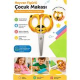 Artlantis Hayvan Figürlü Makas 1 Adet Bubu Küt Uç Korumalı Okul Makası Çocuk Kağıt Makası Okul Öncesi Kreş Ana Sınıfı - Sarı