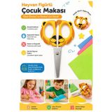 Artlantis Hayvan Figürlü Makas 1 Adet Bubu Küt Uç Korumalı Okul Makası Çocuk Kağıt Makası Okul Öncesi Kreş Ana Sınıfı