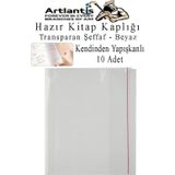 Artlantis Hazır Kitap Kaplığı Şeffaf Buzlu Beyaz 10 Adet 1 Paket Cırtlı Ayarlanabilir Kendinde Yapışkanlı Kaplık Okul Sınıf