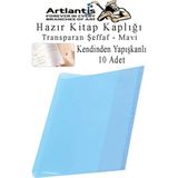 Artlantis Hazır Kitap Kaplığı Şeffaf Buzlu Mavi 10 Adet 1 Paket Cırtlı Ayarlanabilir Kendinde Yapışkanlı Kaplık Okul Sınıf - Standart