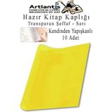 Artlantis Hazır Kitap Kaplığı Şeffaf Buzlu Sarı 10 Adet 1 Paket Cırtlı Ayarlanabilir Kendinde Yapışkanlı Kaplık Okul Sınıf - Standart