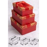 Artlantis Hediye Kutusu Dikdörtgen 3 Lü 1 Paket K-0974 Boş Hediye Kutusu Sevgiliye Özel Kurdelalı Kutu Karton Kutu Hatıra Kutusu - Kırmızı