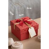 Artlantis Hediye Kutusu Kare 1 Adet K-8757 Küçük Boş Hediye Kutusu Sevgiliye Özel Kurdelalı Kutu Karton Kutu Hatıra Kutusu 9X9CM - Kırmızı