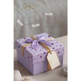 Artlantis Hediye Kutusu Kare 1 Adet K-8757 Küçük Boş Hediye Kutusu Sevgiliye Özel Kurdelalı Kutu Karton Kutu Hatıra Kutusu 9X9CM - Lila