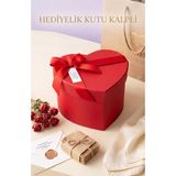 Artlantis Hediye Kutusu Orta Boy Kalpli 1 Paket K-8634 Boş Hediye Kutusu Sevgiliye Özel Kurdelalı Kutu Karton Kutu Hatıra Kutusu - Kırmızı