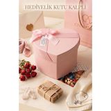 Artlantis Hediye Kutusu Orta Boy Kalpli 1 Paket K-8634 Boş Hediye Kutusu Sevgiliye Özel Kurdelalı Kutu Karton Kutu Hatıra Kutusu - Pembe