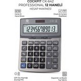Artlantis Hesap Makinesi Gri 15X20 cm 1 Adet Cockpıt CK-642 12 Haneli Büyük Boy Hafızalı Ofis Büro Masaüstü Hesap Makinası