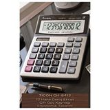 Artlantis Hesap Makinesi Siyah Gri 14.5X19CM 1 Adet Ticon CH-6412 12 Haneli Orta Boy Ofis Büro Masaüstü Hesap Makinası