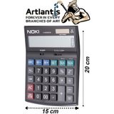 Artlantis Hesap Makinesi Siyah H-MS008 Noki 15X20 cm 1 Adet 12 Haneli Büyük Boy Okul Ofis Büro Hesap Makinası