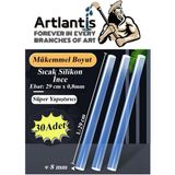 Artlantis İnce Sıcak Silikon Mum 30 Adet 1 Paket Mum Çubuk Silikon İnce Silikon Tabanca Yedeği İnce 1 Paket