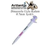 Artlantis Işıklı Dinazor Uçlu Kalem 0.7 1 Adet Dinazor Başlıklı Versatil Kalem Süslü Silikonlu Hediyelik Kalem