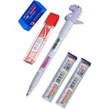 Artlantis Işıklı Dinazor Uçlu Kalem Seti Mor 0.7 mm 1 Paket Dinazor Başlıklı Versatil Kalem Süslü Silikonlu Hediyelik Kalem - Standart - 0.7mm