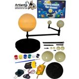 Artlantis Işıklı Güneş Dünya Ay Modeli 1 Paket LED Işıklı Gezegen Maketi Boya Fırça Eğitici Maket Deney Seti Plastik Güneş Sistemi - Renkli - Standart