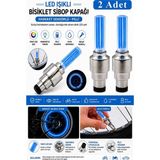 Artlantis Işıklı Sibop Kapağı 2 Li 1 Paket Fotosel Haraket Sensörlü LED Işık Bisiklet Araba Motor Tekerlek Lastik - Mavi
