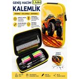 Artlantis Jeep Kabartmalı Bölmeli Kalemlik 1 Adet P-6011 Erkek Çocuk Okul Kalem Kutusu 3 Boyutlu Sevimli Karikatür Hediyelik - Sarı