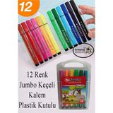 Artlantis Jumbo Keçeli Kalem 12 Renk 1 Paket Fixpoint 12 Li Jumbo Keçeli Kalem Canlı Renkler Yıkanabilir Kaliteli Okul Öğrenci - Renkli - Standart