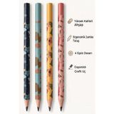 Artlantis Jumbo Kurşun Kalem 4 Adet Silka 1511 Kelebekli Jumbo Kalın Kalem HB Kolay Tutuş Dereceli Kalem Kurşun Kalem