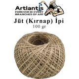 Artlantis Jüt Ipi Kırnap 100 Metre 1 Adet Mumlu Kırnap Iplik Jüt Ip Kendir Ip Süs Naturel Doğal Iplik Hasır Iplik Çuval Ip - Standart - 100 gr