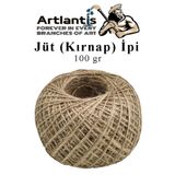 Artlantis Jüt İpi Kırnap 100 Metre 1 Adet Mumlu Kırnap İplik Jüt İp Kendir İp Süs Naturel Doğal İplik Hasır İplik Çuval İp