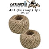 Artlantis Jüt Ipi Kırnap 200 Metre Mumlu Kırnap Iplik Jüt Ip Kendir Ip Süs Naturel Doğal Iplik Hasır Iplik Çuval Ip - Standart - 100 gr