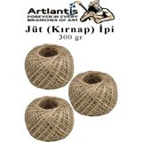 Artlantis Jüt Ipi Kırnap 300 Metre Mumlu Kırnap Iplik Jüt Ip Kendir Ip Süs Naturel Doğal Iplik Hasır Iplik Çuval Ip - Standart - 100 gr