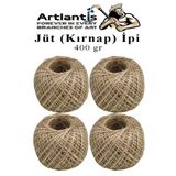 Artlantis Jüt İpi Kırnap 400 Metre Mumlu Kırnap İplik Jüt İp Kendir İp Süs Naturel Doğal İplik Hasır İplik Çuval İp