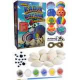 Artlantis Kabuk Boyama Seti 1 Paket Deniz Kabuğu Midye Boyama Shell Painting Sanatsal Hobi Boyama Seti Akrilik Boya Fırça - Çok Renkli - Standart