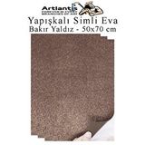 Artlantis Kahverengi Yapışkanlı Simli Eva 50x70 Cm 3 Adet Simli Yapışkanlı Eva Süngeri Okul Kreş Anasınıfı Elişi Etkinlikleri Hobi