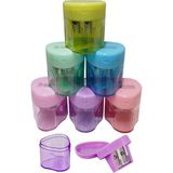 Artlantis Kalemtıraş Çift Bıçaklı Hazneli 6 Renk 1 Paket MK-4014 Üçgen Pastel Renkler Iki Bıçaklı Jumbo Kalemtraş Kalem Açaçagı Plastik - 41 Delft Blue