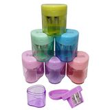 Artlantis Kalemtıraş Çift Bıçaklı Hazneli 6 Renk 1 Paket MK-4014 Üçgen Pastel Renkler iki Bıçaklı Jumbo Kalemtraş Kalem Açaçagı Plastik