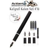 Artlantis Kaligrafi Dolma Kalem Seti 4 lü 1 Paket Calligraphy Kalem Seti Hat Yazma Tasarım Sanat Kalemi Hattat