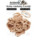 Artlantis Kalın Ambalaj Lastiği 1 Kilo 500 Lü 1 Paket %100 Kauçuk 64X6MM Geniş Büyük Paket Lastik Kasa Poşet Taşıma Lastiği - Kahverengi