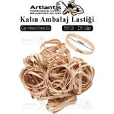 Artlantis Kalın Ambalaj Lastiği 500 gr 250 Li 1 Paket %100 Kauçuk 64X6MM Geniş Büyük Paket Lastik Kasa Poşet Taşıma Lastiği - Kahverengi