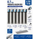 Artlantis Kaliteli Kalem Ucu 12 Li 0.7 mm Hb 6 Paket Tombow Versatil Kalem Uç Mekanik Uçlu Otomatik Kurşun Kalem Ucu 60 mm Yumuşak - Standart - Siyah