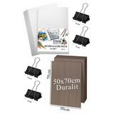 Artlantis Karakalem Eskiz Çizim Seti Durolit Seti 50x70 cm Duralit 1 Adet 50x70 Resim Kağıdı 25 Adet Mandal Me