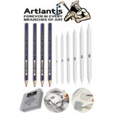 Artlantis Karakalem Seti 11 Parça Beyaz Gölgelendirme Kalemi Standart Ölçü ile Sanatsal Çizim İçin